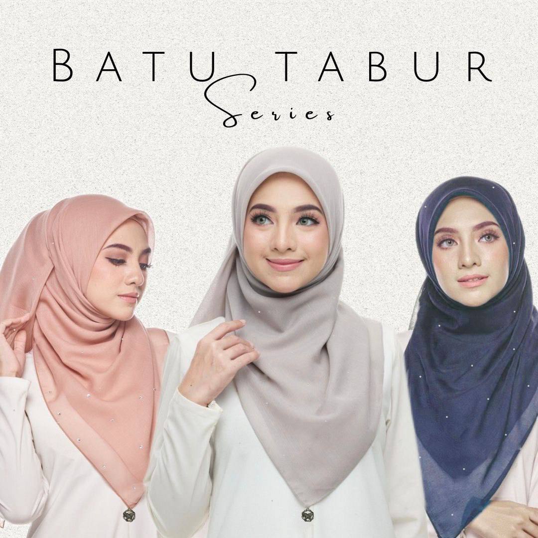 Tudung bawal manik charm
